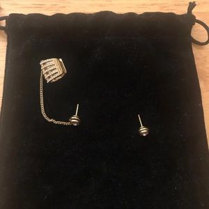 Henri Bendel earring set with ear cuff